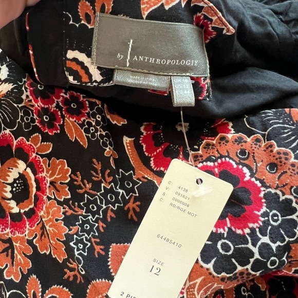 NEW Anthropologie Floral Print 2 Piece Maxi Skirt Set Bohemian Women's Size 12 - Picture 9 of 11